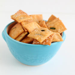 Sourdough Cheddar Rosemary Crackers