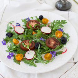 Arugula and Sweet Violet Salad