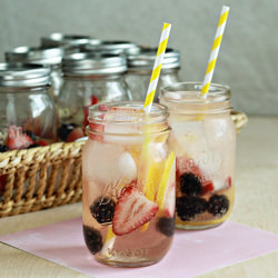 White Berry-Lemon Sangria in a Jar