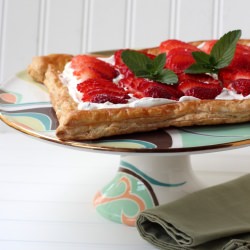 Basil Cream and Strawberry Tart