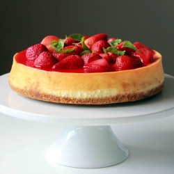 Cheesecake w/ Strawberry Sauce