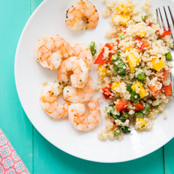 Tropical Quinoa and Roasted Shrimp