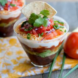 Mini 7 Layer Mexican Dip Cups