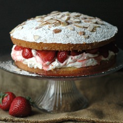 Mead Soaked Strawberry Sponge Cake