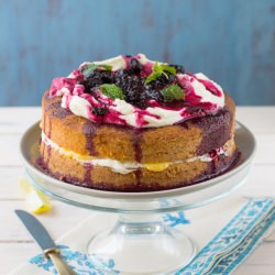 Lemon Curd & Blueberry Gateau