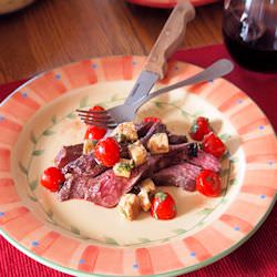 Flank Steak with Caprese Salad