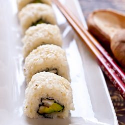 Seared Shiitake and Avocado Sushi