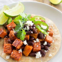 Sweet Potato and Black Bean Tostada