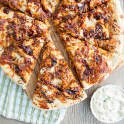 Shredded Chicken/Bacon BBQ Pizza