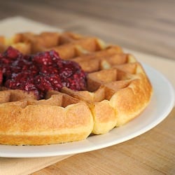 Lemon Cornmeal Waffle with Compote