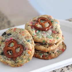 Oreo Birthday Cake Pretzel Cookies