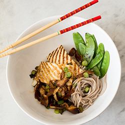 Soba Noodle Bowl with Golden Tofu