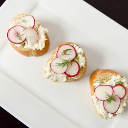 Herbed Ricotta + Radish Crostini