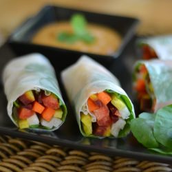 Rainbow Carrot Summer Rolls