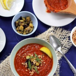 Burnt Eggplant & Mograbieh Soup