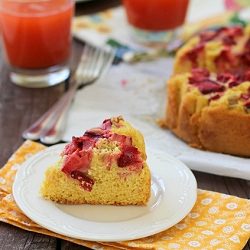 Gluten Free Strawberry Rhubarb Cake