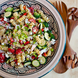 Greek Pasta Salad with Crab & Feta