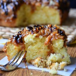 Samoas Poke Cake