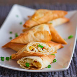 Chicken Phyllo Triangles