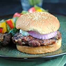 Lamb Burgers with Cilantro Raita