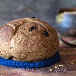 Rye Cherry Bread with Flax Seeds