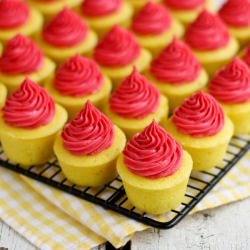 Lemon Baby Cakes w Raspberry