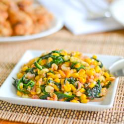 Sauteed Corn with Spinach