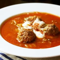 Cabbage and Meatball Soup