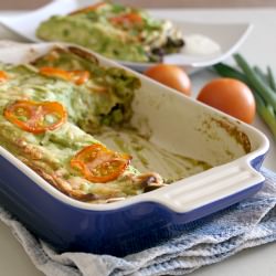 Black Bean Anchiladas with Avocado