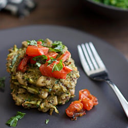 Pesto Quinoa & White Bean Cakes