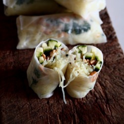 Courgette and Peanut Spring Rolls