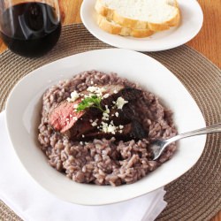 Red Wine Risotto with Steak