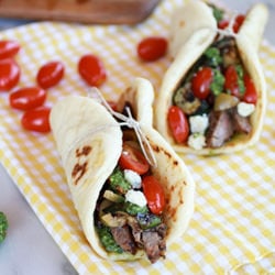 Greek Steak and Pesto Gyros
