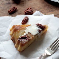 Pear Pecan Upside Down Cake