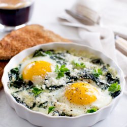 Baked Eggs with Spinach