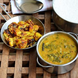Spinach Sambar & Potato Curry