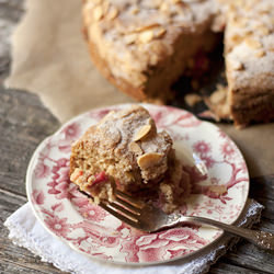 Rhubarb Sour Cream Cake