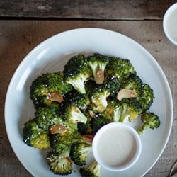 Roasted Broccoli with Tahini Dip