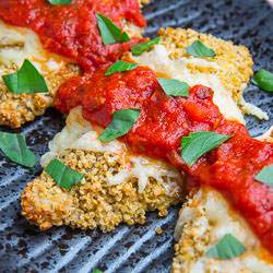 Quinoa Crusted Chicken Parmesan