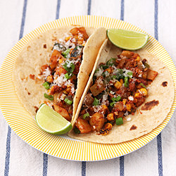 Potato, Poblano, and Chorizo Tacos