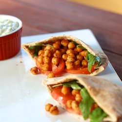 Fried Chickpea Pita Sandwiches