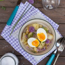 Potato Salad with Chives Flowers