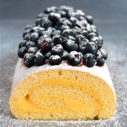 Meyer Lemon Mascarpone Cake Roll