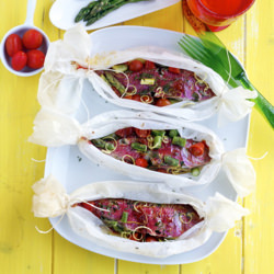 Parchment Baked Red Mullet Fish
