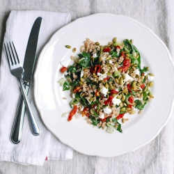 Farro Salad with Beet Greens