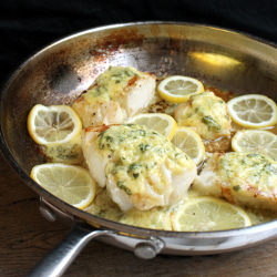 Roasted Cod w/ Garlic Lemon Butter