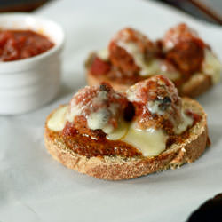 Open Face Italian Meatball Sandwich