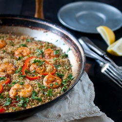 Paprika Shrimp Sausage Quinoa paella