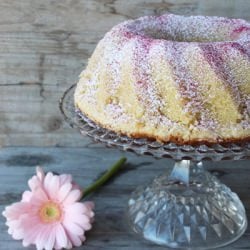 Rhubarb Cake with Marzipan