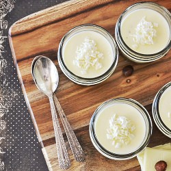 White Choc & Hazelnut Panna Cotta